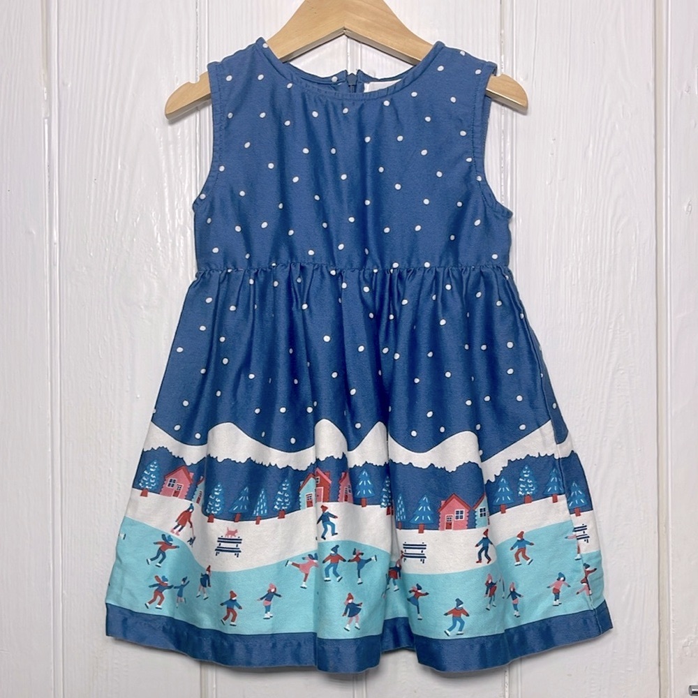 KITE EUC 100% Organic Cotton Adorable Winter Iceskating Dress